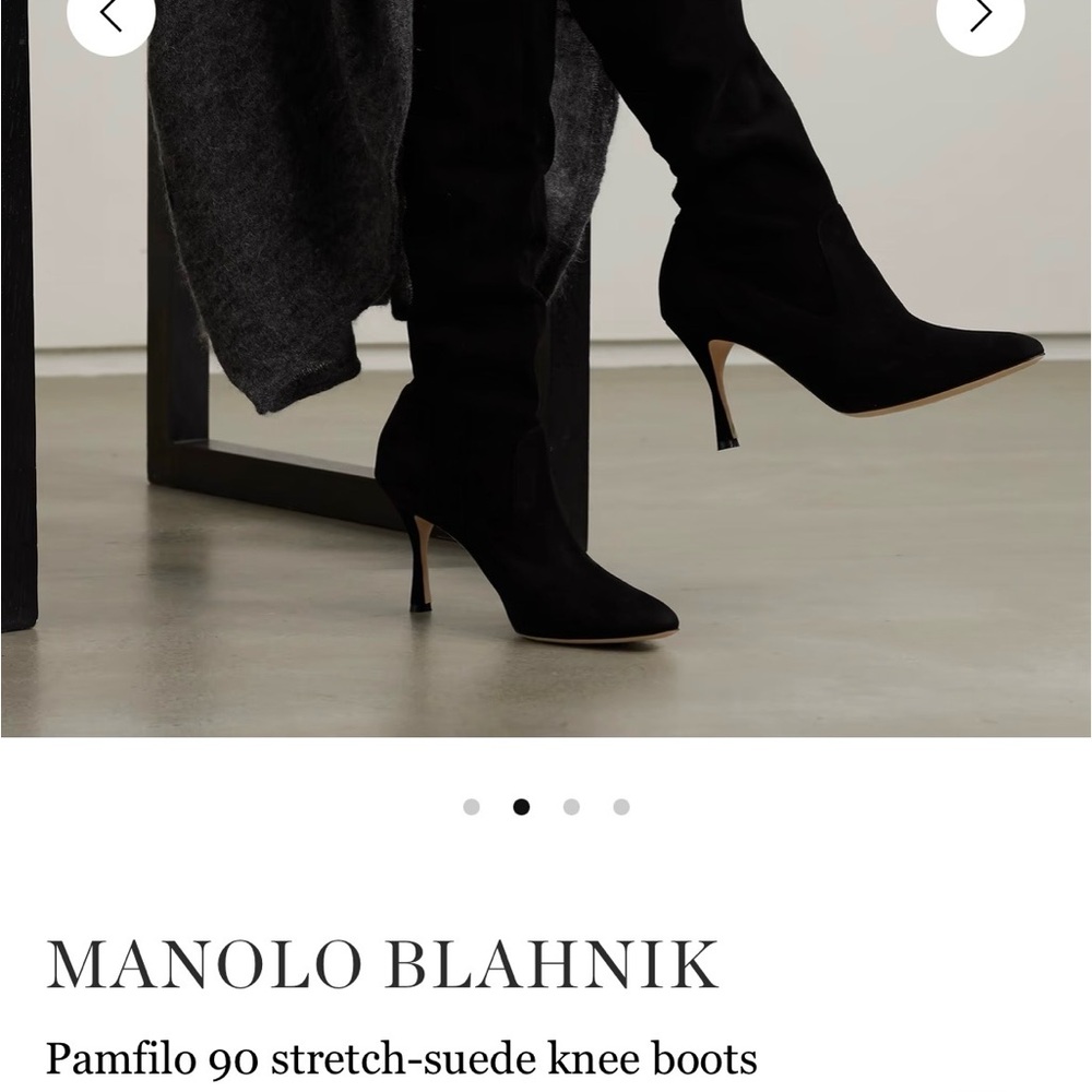 Manolo Blahnik pamfilo stretch suede Black 36.5